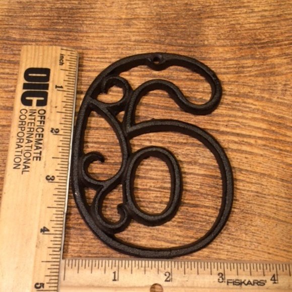 "5" (Five) Home Address Number Ornate Cast Iron Filigree 4 5/8" tall 0184-0558-5 - Picture 4 of 16